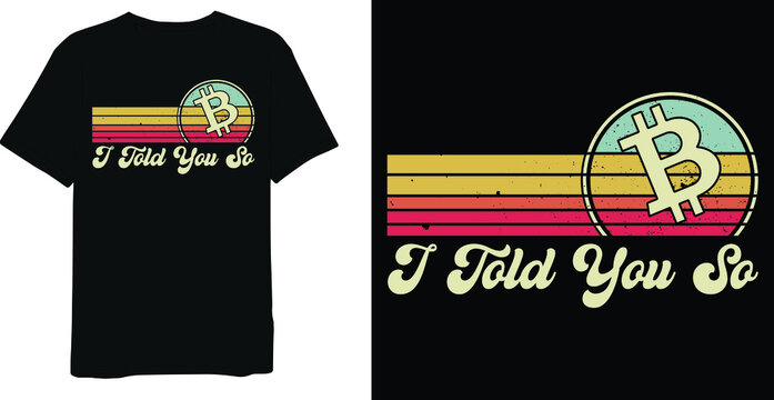 Retro Bitcoin T-shirt Design Template