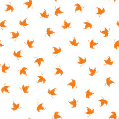 Hello autumn, autumn leaves are flat, colored leaves 
 Red. Isolated set, autumn elements, autumn banner.  pattern with leaves.