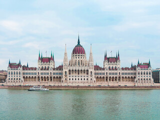 Fototapeta na wymiar Budapest, Hungary, March 2016 - view of the beautiful Hungarian Parliament Building