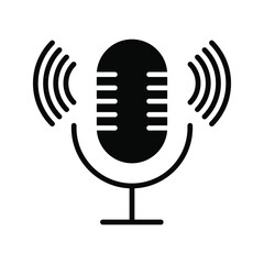Microphone vector icon, Web design icon. Voice vector icon, Record. Microphone, recording Studio Symbol color editabel 