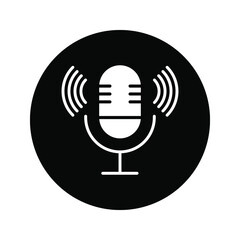 Microphone vector icon, Web design icon. Voice vector icon, Record. Microphone, recording Studio Symbol color editabel 