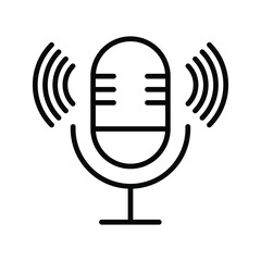 Microphone vector icon, Web design icon. Voice vector icon, Record. Microphone, recording Studio Symbol color editabel 