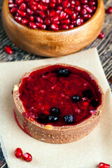 fruit and berry cake tartlet with cream