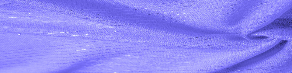 Fabric blue aquamarine blue glitter, white strip of silver stripes, designer fabric. Texture,...