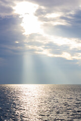Sunset beach silhouette free styles in holiday ,water  sky and people.