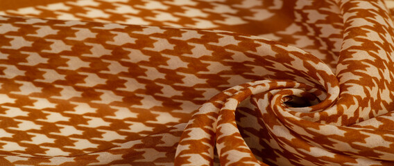 Texture, background, pattern, silk fabric, brown on a white back