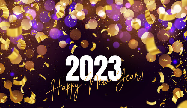 Happy New Year luxury background with golden glitter sparkles