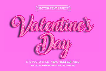 Valentine pink text effect and editable text effect Premium Vector