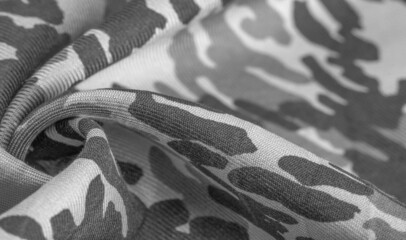 black and white silk fabric, abstraction, copyright print, military camouflage fleece fabric,...