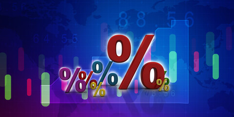 3d rendering Percentage Icon illustration