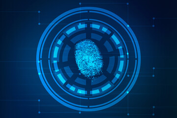 Fingerprint Scanning Technology Concept 2d Illustration