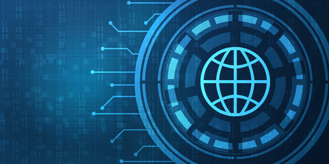 2d illustration Abstract futuristic electronic circuit technology background