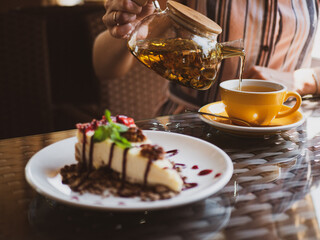 cake with tea