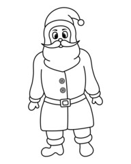 Santa Claus. Sketch. Fairy-tale character. Vector illustration. Coloring book for children. Doodle style. Nice old man. A man with a beard. Outline on an isolated background. Merry Christmas 
