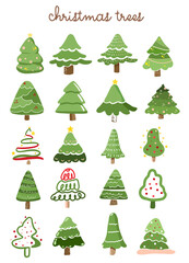 Christmas Tree Vector set 