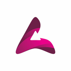 Fototapeta premium triangle arrow full color logo design