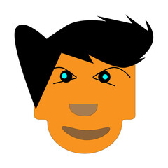 illustration design of cartoons characters face with some various facial expression and hair style