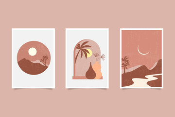 mid century modern wall art poster boho contemporary design