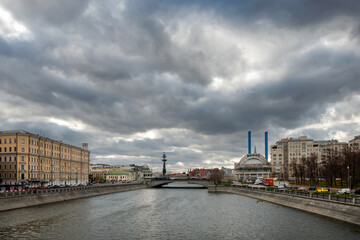 The house on the embankment, the Drainage canal, the Small Stone Bridge, the Udarnik cinema and the...