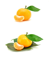 Mandarin on white background close-up. Fruits, food, snack, vitamins, ripe, citrus, macro