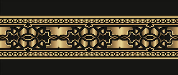 Elegant golden ornamental border template