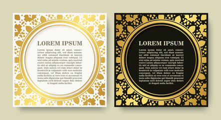 Luxury gold calligraphy square ornament border line