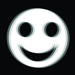 Glitch distorted geometric shape . Blurred emoji .Minimal art design . Noise destroyed emoticon logo . Trendy defect error shapes . Glitched frame .Broken effect .vector 