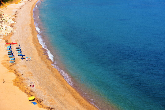 guidaloca beach  Sicilian village destination in the summer months for many tourists Castellamare del Golfo Italy