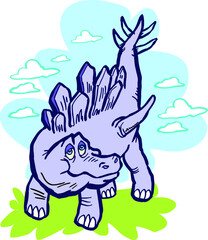 dinosaur funny toon vector illustration