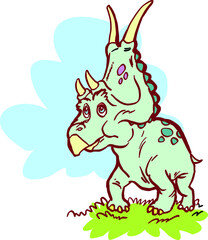 dinosaur funny toon vector illustration
