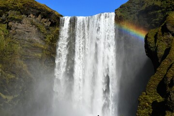 Skogafoss Waterfall with rainbow