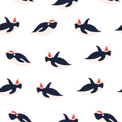 Vector set of cute penguins in different poses