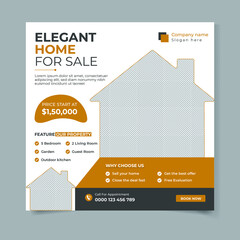 Modern home for sale real estate social media template