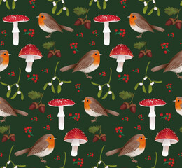Pattern sottobosco natalizio