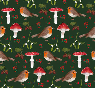 Pattern sottobosco natalizio
