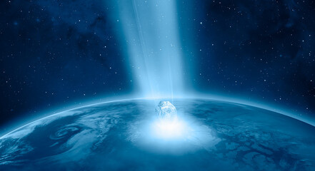 Attack of the asteroid (meteor) on the Earth 