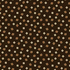 Papier peint Brun Modèle sans couture de fleur mignon. Texture vectorielle florale