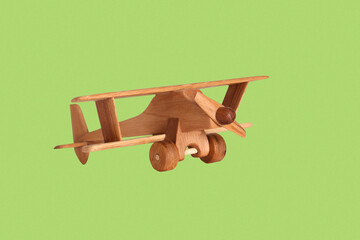 the plane of their tree is a toy on a bright background