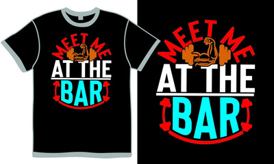 meet me at the bar, happy bodybuilding design, strong muscle, sport gym illustration vector