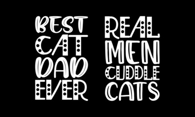 set of cat typography t-shirt design