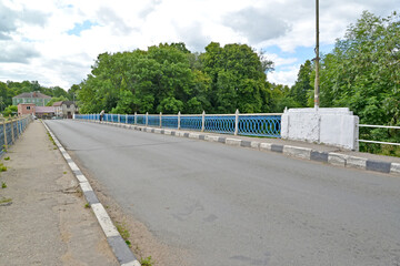 Bridge over the Lava River. Pravdinsk, Kaliningrad region