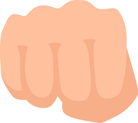 Human fist beat or hit isolated on white. Vector fist and strong strike, strength punch, fight power protest illustration