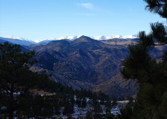 Fototapeta na wymiar The front range of the Colorado Rocky Mountains just outside of Denver