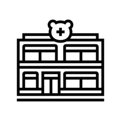 pharmacy drugstore for domestic pet line icon vector. pharmacy drugstore for domestic pet sign. isolated contour symbol black illustration