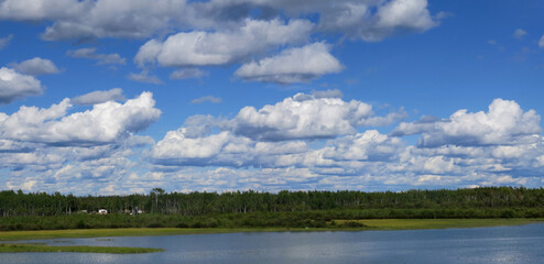 Shores of Mackenzie River in a sunny day