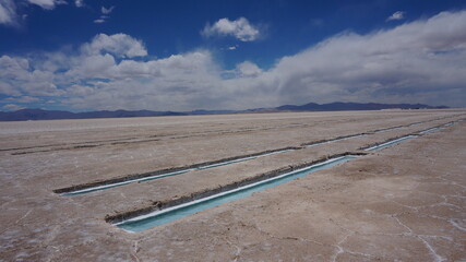 lithium salt lake bath sawed in the salt lake