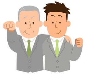 肩を組むビジネスマン・男性①②