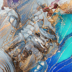 white and blue paint fluid abstraction marbling watercolor swirl marble background