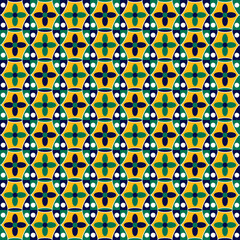 Square tiles with a floral pattern. Mosaic style. Vector illustration. For fabrics, covers and packaging, design, packaging, prints and posters.