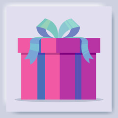 Pink gift box with bow